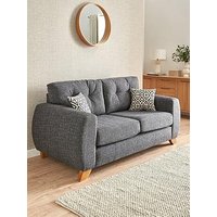 Very Home Prent Fabric 2 Seater Sofa - Grey - Made To Order In The Uk
